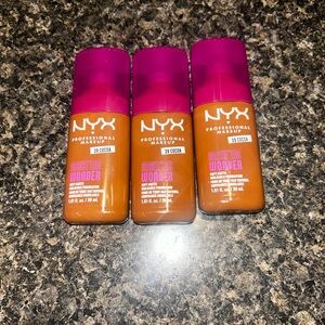 3 X NYX MAKE 'EM WONDER SOFT MATTE BUILDABLE FOUNDATION 30ml Shade 39 COCOA NEW